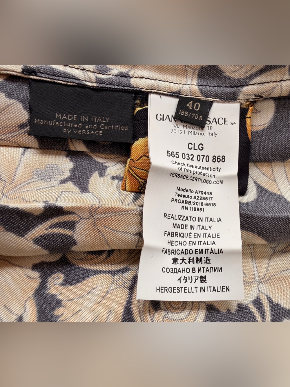 Versace Authentic Barocco Print 100% Silk Pleated Mini Skirt - Picture 6 of 8